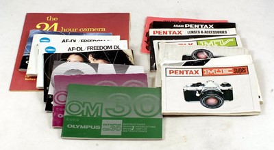 Lot 559 - Quantity of Camera Brochures & Manuals, inc Olympus, Pentax & Others