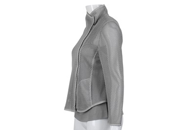 Lot 630 - Akris Punto Grey Jacket and Vest Set -  Size 10