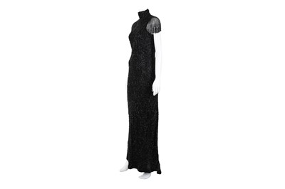 Lot 652 - Ralph Lauren Collection Black Beaded Gown - Size US 6