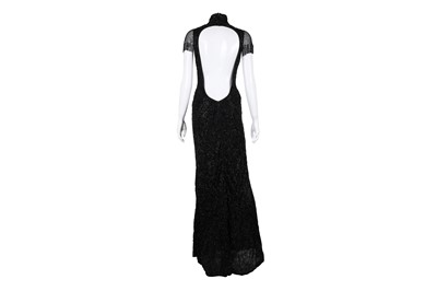 Lot 652 - Ralph Lauren Collection Black Beaded Gown - Size US 6