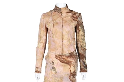 Lot 603 - Roberto Cavalli Peach Skirt Suit- Size XS