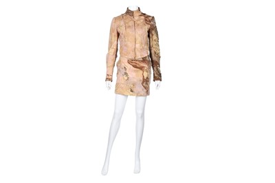Lot 603 - Roberto Cavalli Peach Skirt Suit- Size XS