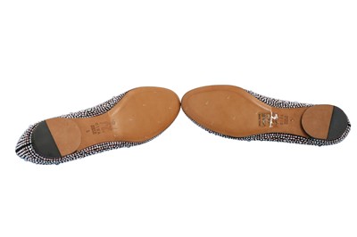 Lot 492 - Gina Black Crystal Embellished Ballet Flats - Size 38