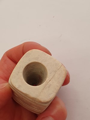 Lot 538 - A CHINESE HARDSTONE CONG AND A BI DISC.