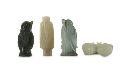 Lot 642 - FOUR CHINESE SMALL JADE CARVINGS.