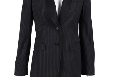 Lot 660 - Dolce & Gabbana Black Pinstripe Trouser Suit - Size 40