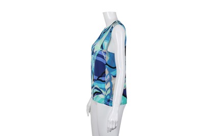 Lot 608 - Emilio Pucci Blue Print Sleeveless Silk Top