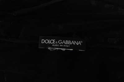 Lot 657 - Dolce & Gabbana Black Ruched Tuille Dress