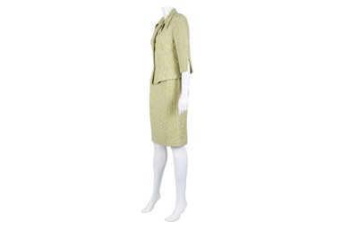 Lot 640 - Luca Luca Lime Green Boucle Skirt Suit - Size 42
