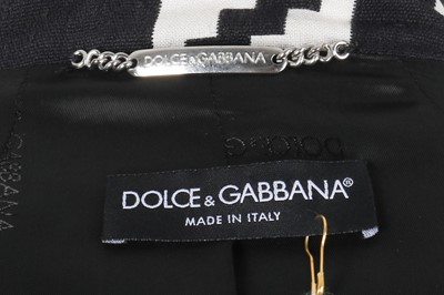 Lot 679 - Dolce & Gabbana Monochrome Houndstooth Skirt Suit - Size 40
