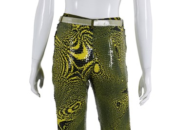 Lot 641 - Luca Luca Yellow Abstract Sequin Trouser