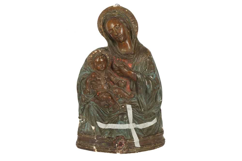 Lot 551 - AN ITALIAN PLASTER RELIEF OF THE MADONNA AND CHILD, 19TH CENTURY