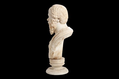 Lot 24 - A LATE 19TH CENTURY ITALIAN ALABASTER BUST OF SOCRATES