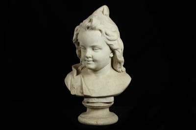 Lot 9 - A LATE 19TH CENTURY ITALIAN CARVED MARBLE BUST OF A BOY