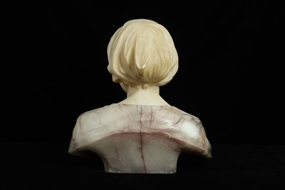 Lot 14 - PROF GIACHI (ITALIAN, LATE 19TH C): AN ALABASTER BUST OF A GIRL