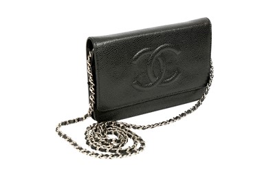 Lot 468 - Chanel Black Wallet On Chain