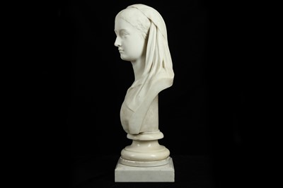 Lot 1 - D. DAVIS (ENGLISH, 19TH CENTURY): A LATE 19TH CENTURY MARBLE BUST OF CHARITY DATED 1878