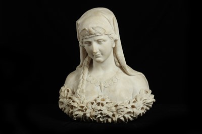 Lot 5 - ATTRIBUTED TO PIETRO BAZZANTI (ITALIAN 1825-1895): A LATE 19TH CENTURY ORIENTALIST BUST OF A GIRL