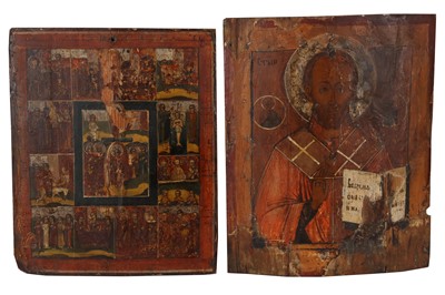 Lot 409 - RUSSIAN ICONS (EARLY 19TH CENTURY)