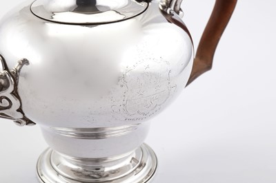 Lot 370 - A William IV sterling silver teapot, London 1830 by Charles Fox