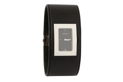 Lot 486 - Gucci Black Cuff Bracelet Watch