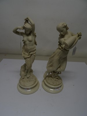 Lot 234 - A PAIR OF ROYAL WORCESTER PARIAN FIGURES OF MORNING DEW AND EVENING DEW, AFTER PRADIER