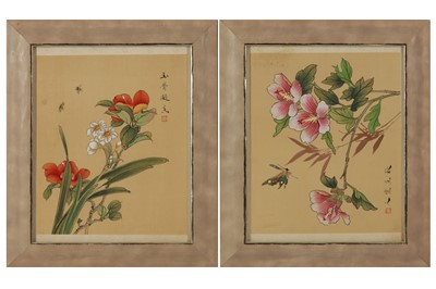 Lot 318 - A COLLECTION OF TWELVE CHINESE PAINTINGS OF BIRD AND FLOWERS, LATE 19TH/EARLY 20TH CENTURY