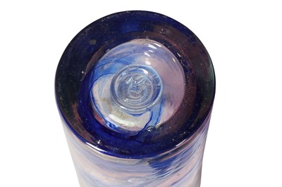 Lot 182 - A SIDDY LANGLEY IRIDESCENT GLASS FLATTENED OVOID SCENT BOTTLE