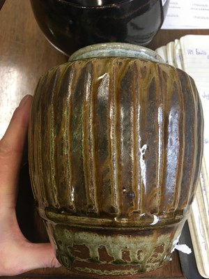 Lot 130 - MIKE DODD, BRITISH, (b. 1943.) a squat vase