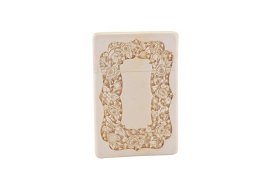 Lot 23 - A late 19th century Chinese carved ivory card case, canton circa 1880