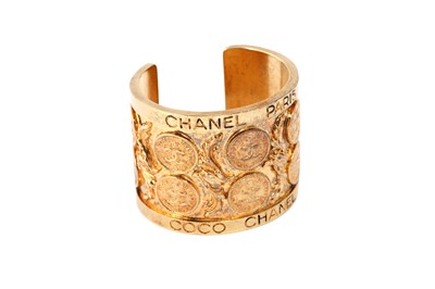 Lot 318 - Chanel CC Logo Medallion Cuff Bracelet