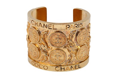 Lot 318 - Chanel CC Logo Medallion Cuff Bracelet