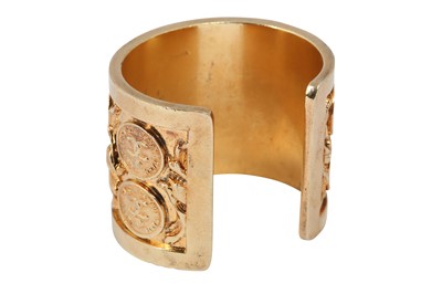 Lot 318 - Chanel CC Logo Medallion Cuff Bracelet