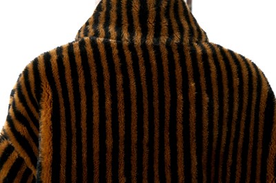 Lot 196 - Fendi Jeans Tobacco Zucca Faux Fur Coat - Size 40
