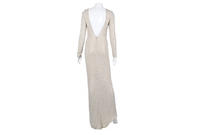 Lot 628 - Beige Embellished Evening Gown