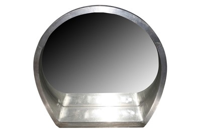 Lot 341 - A PAIR OF SILVERED METAL AND WOOD CIRCULAR WALL MIRRORS, IN THE ART DECO STYLE, 20TH CENTURY