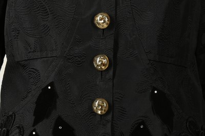 Lot 414 - Christian Lacroix Black Applique Skirt Suit- Size 40