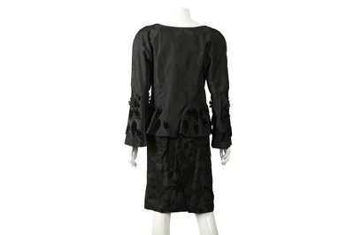 Lot 414 - Christian Lacroix Black Applique Skirt Suit- Size 40