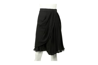 Lot 423 - Chanel Black Silk Chiffon Drape Skirt