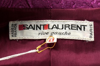 Lot 67 - Yves Saint Laurent Violet Jacquard Jacket - Size 42