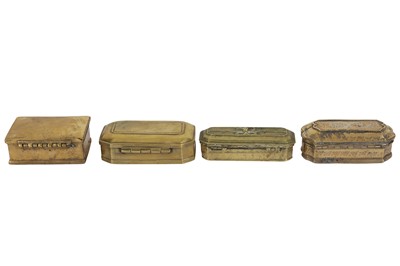 Lot 353 - FOUR BRASS PANDAN LIDDED BOXES