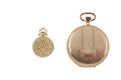 Lot 5 - 2 GOLD POCKET WATCHES.