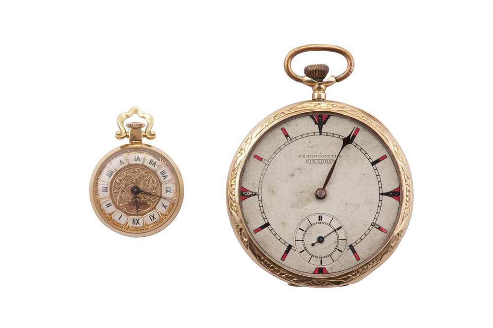 Lot 5 - 2 GOLD POCKET WATCHES.