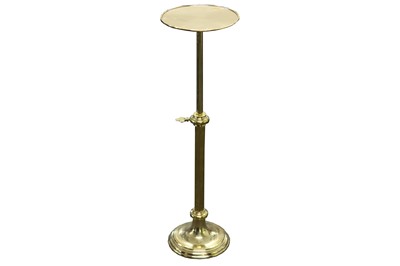 Lot 465 - A VICTORIAN POLISHED BRASS TELESCOPIC OCCASIONAL TABLE, 19TH CENTURY