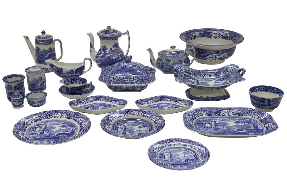 Lot 156 - A SPODE ITALIAN BLUE AND WHITE PRINTED POTTERY PART SERVICE