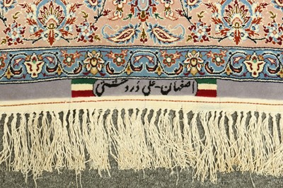 Lot 68 - AN EXTREMELY FINE PART SILK SIGNED ISFAHAN RUG, CENTRAL PERSIA