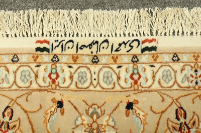 Lot 112 - A VERY FINE PART SILK SIGNED ISFAHAN CARPET, CENTRAL PERSIA