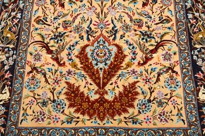 Lot 73 - AN EXTREMELY FINE PART SILK ISFAHAN PRAYER RUG, CETRAL PERSIA