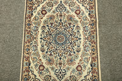 Lot 71 - A VERY FINE PART SILK NAIN RUNNER, CENTRAL PERSIA