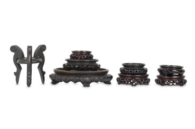 Lot 697 - EIGHT CHINESE WOOD STANDS.